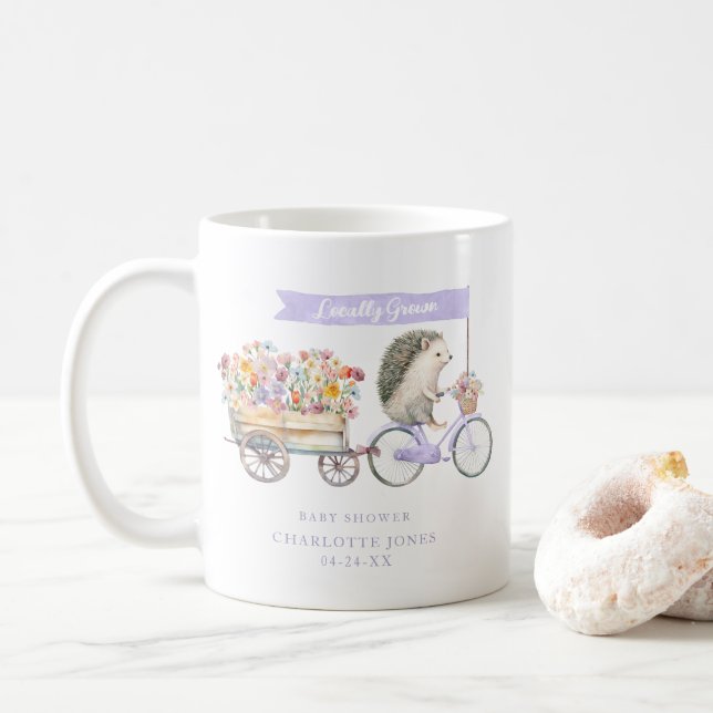 Caneca De Café Lavanda Chá de fraldas Localmente Cultivada - Flor (Com Donut)