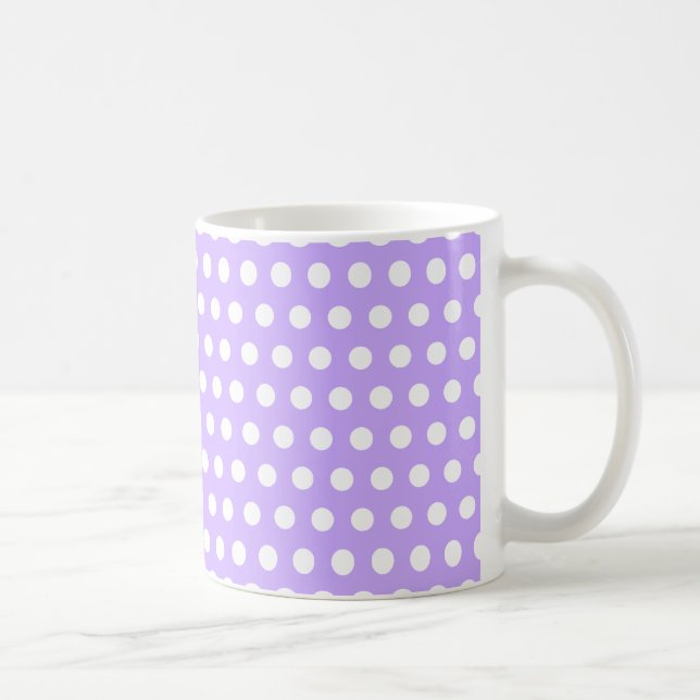 Caneca De Café Lavanda com Bolinhas brancas (Direita)