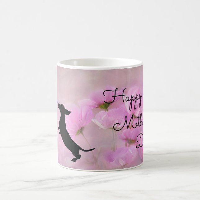 Caneca De Café Lavanda Dachshund Dia de as mães Mug (Centro)