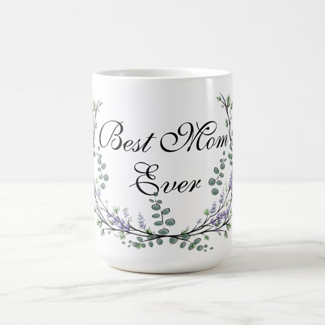 Caneca De Café Lavanda de água Eucalyptus, melhor mãe de sempre (Centro)