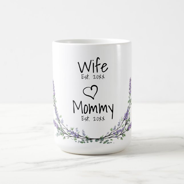 Caneca De Café Lavanda de água personaliza a mamãe de esposa (Centro)