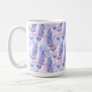 Caneca De Café Lavanda de Cottagecore Estético Floral Roxo