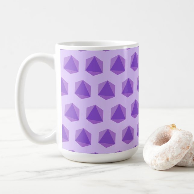 Caneca De Café Lavanda de Dice Gráfico (Com Donut)