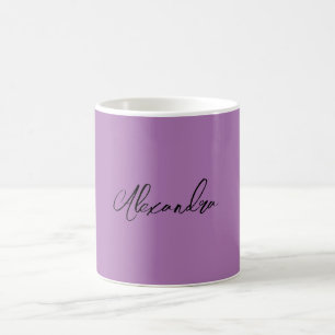 Caneca De Café Lavanda de nome próprio para caligrafia simples mi