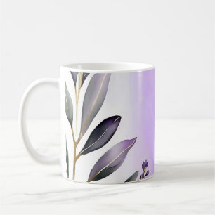 Caneca De Café Lavanda e Eucalyptus Watercolor