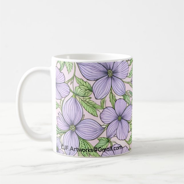 Caneca De Café Lavanda Floral Bloom (Esquerda)