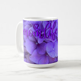 Caneca De Café Lavanda lilás púrpura Hidrópias Púrpuras Flores