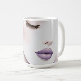 Caneca De Café Lavanda Roxa Personalizada Mulher Elegante Beleza