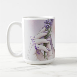 Caneca De Café Lavanda Roxa Personalizada Mulher Elegante Beleza