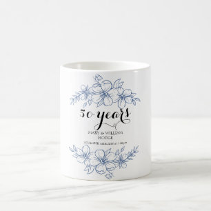 Caneca De Café Lavanda roxo floral 50º aniversário de casamento