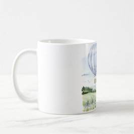 Caneca De Café Lavanda Stripes Balão Chá de panela Floral