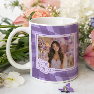 Caneca De Café Lavanda Verificada Foto Quinceanera Keepsaet