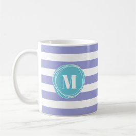 Caneca De Café Lavanda White Stripes Monograma