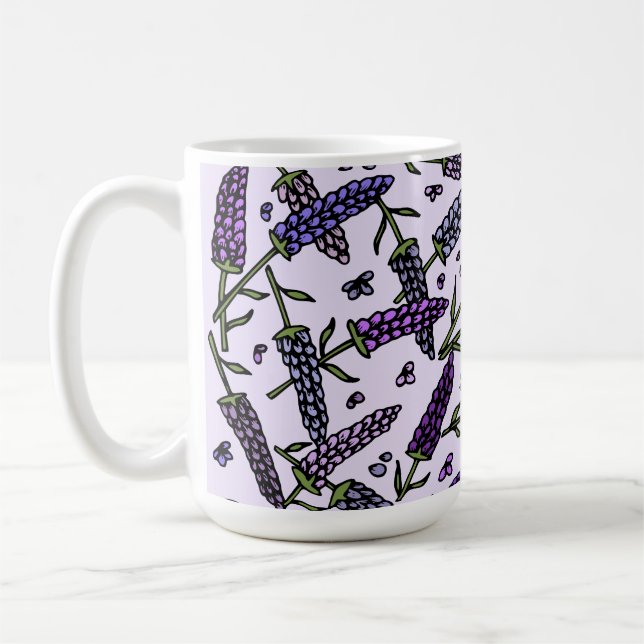 Caneca De Café Lavender bouquet digital design (Esquerda)