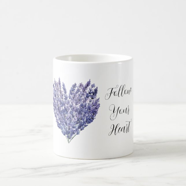 Caneca De Café Lavender Flowers Heart (Centro)