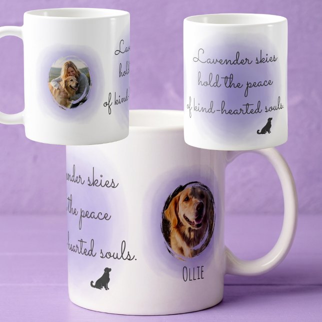 Caneca De Café Lavender Golden Retriever Custom Mug with Name (Criador carregado)