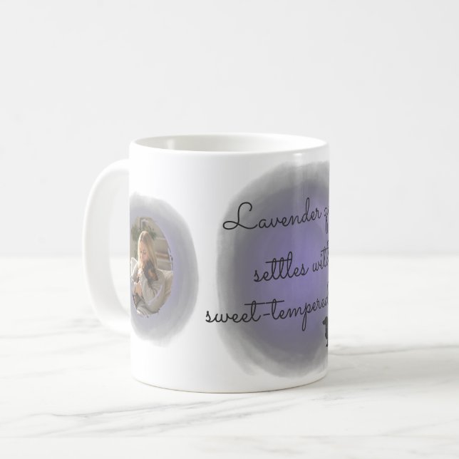 Caneca De Café Lavender Watercolor Dachshund Custom Name (Frente Esquerda)