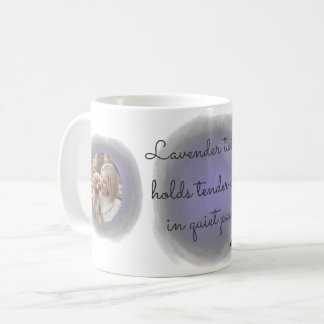 Caneca De Café Lavender Watercolor Poodle Two-Photo Personalized
