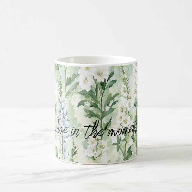Caneca De Café Lavender White Delphinium Flowers   (Centro)
