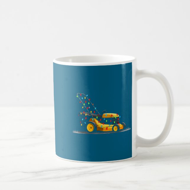 Caneca De Café Lawn Mower Christmas Graphics Lights Lover Mowing  (Direita)