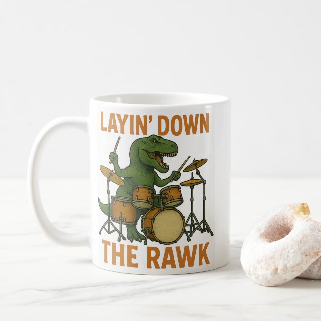 Caneca De Café Layout" Para Baixo O Rawk (Com Donut)
