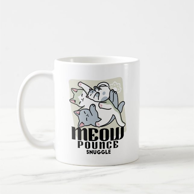 Caneca De Café Lazer - Design de Gatos Preguiçosos (Esquerda)