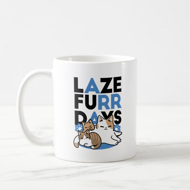 Caneca De Café Lazer - Design de Gatos Preguiçosos (Esquerda)