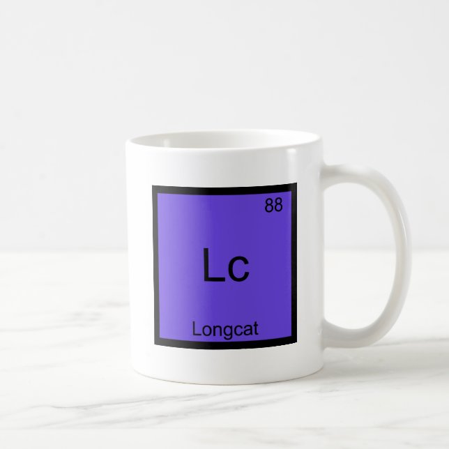 Caneca De Café Lc - Símbolo de Química Engraçado Longcat Meme T-S (Direita)