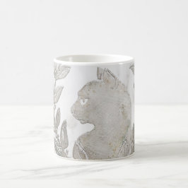 Caneca De Café Le Chat d'Argent Carrara Mármore & Efeito Prata