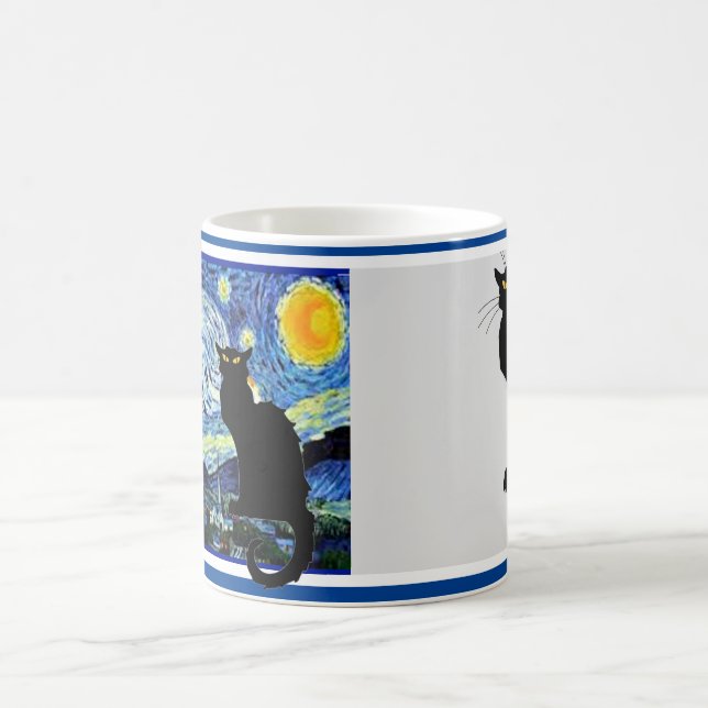 Caneca De Café Le Chat Noir em Starry Night (Centro)