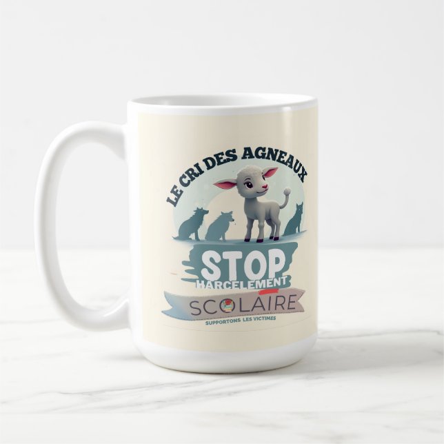 Caneca De Café Le Hassan des Agneaux: stop harcèlement scolaire (Esquerda)