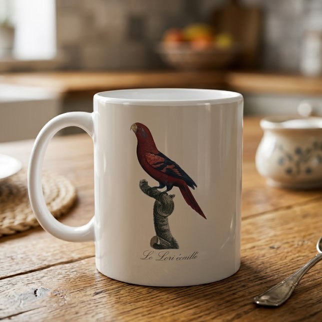 Caneca De Café Le Lori ecaille / Lória azul-listrada (Blue-Streaked Lory, Trichoglossus reticulatus. Coffee Mug)
