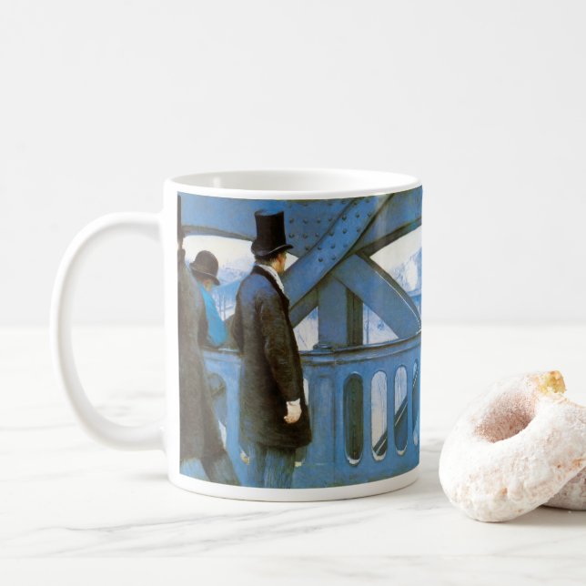 Caneca De Café Le Pont de l'Europe de Gustave Caillebotte (Com Donut)