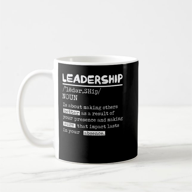 Caneca De Café Leadership Definition Leader Office Teamwork Influ (Esquerda)