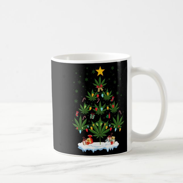 Caneca De Café Leaf Christmas Tree Weed Stoner Xmas Premium  (Direita)