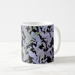 Caneca De Café Leafy Creeping Vine Drawing Pattern With Pastels