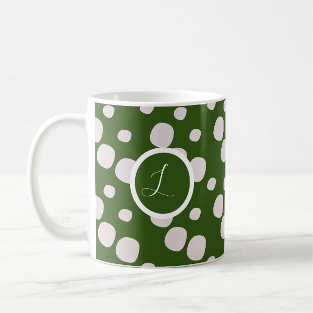 Caneca De Café Leafy Green Pink Pontos iniciais (Esquerda)