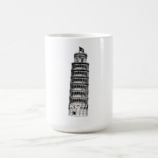 Caneca De Café Leaning Tower of Pisa Line Art Illustration