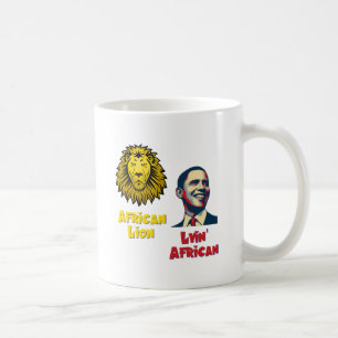 Caneca De Café Leão africano africano de Obama Lyin