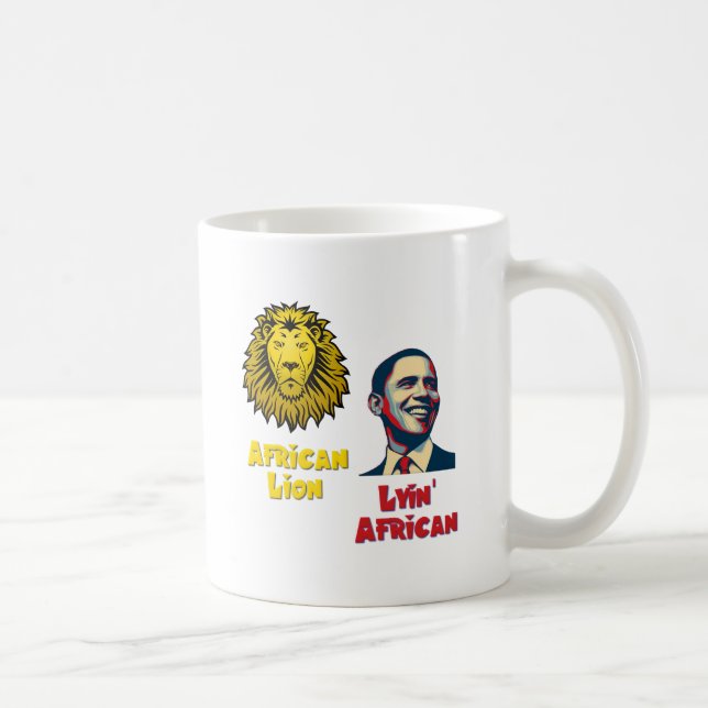 Caneca De Café Leão africano africano de Obama Lyin (Direita)
