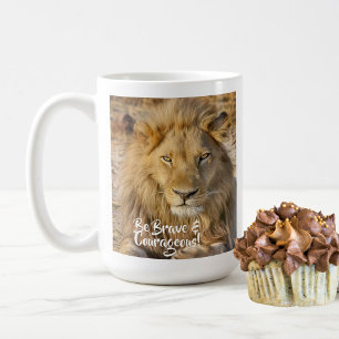 Caneca De Café Leão Bravo e Corajoso