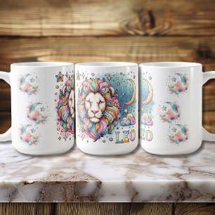 Caneca De Café Leão Colorido Zodíaco Astrologia Leão