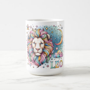 Caneca De Café Leão Colorido Zodíaco Astrologia Leão