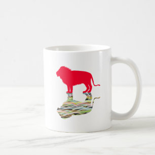 Caneca De Café Leão com Reflexão (Vermelho)