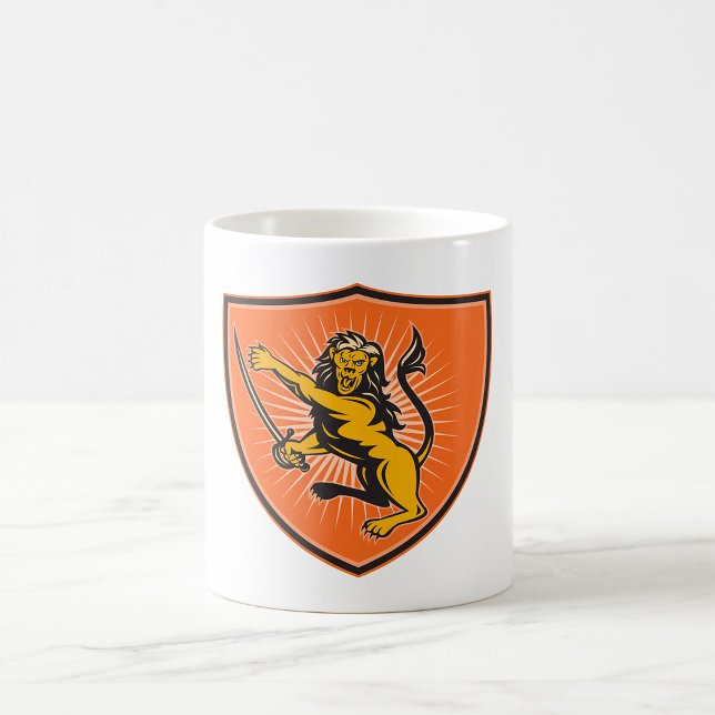 Caneca De Café Leão Com Uma Espada (Criador carregado)