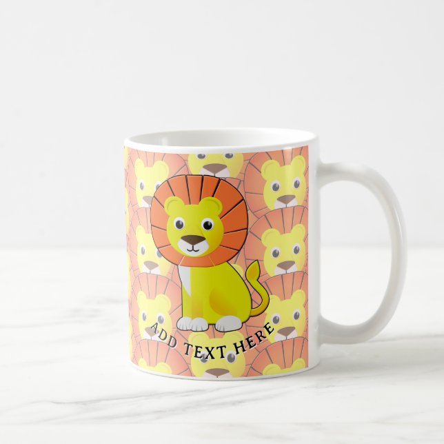 Caneca De Café Leão De Bebê Bonito Por Todo O Padrão De Impressão (Direita)