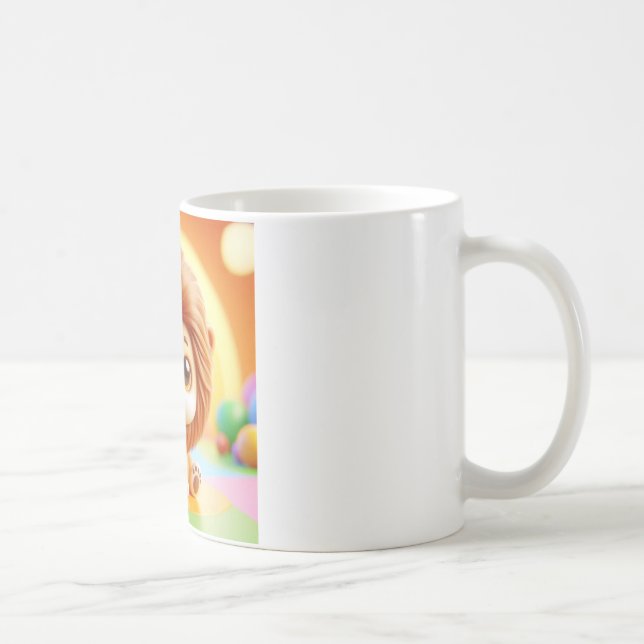 Caneca De Café Leão de Cute (Direita)