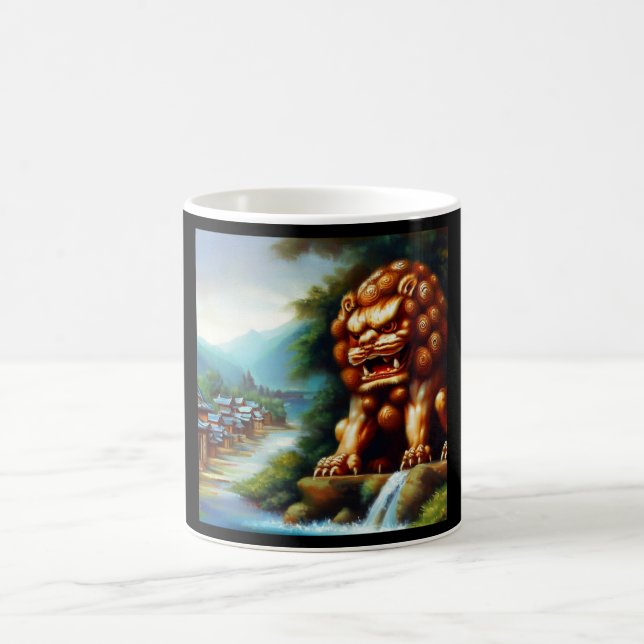 Caneca De Café Leão de Foo Chinês (36) (Centro)