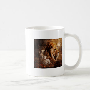 Caneca De Café Leão de Judá Cordeiro Deus Cruz Jesus Luz Deus 