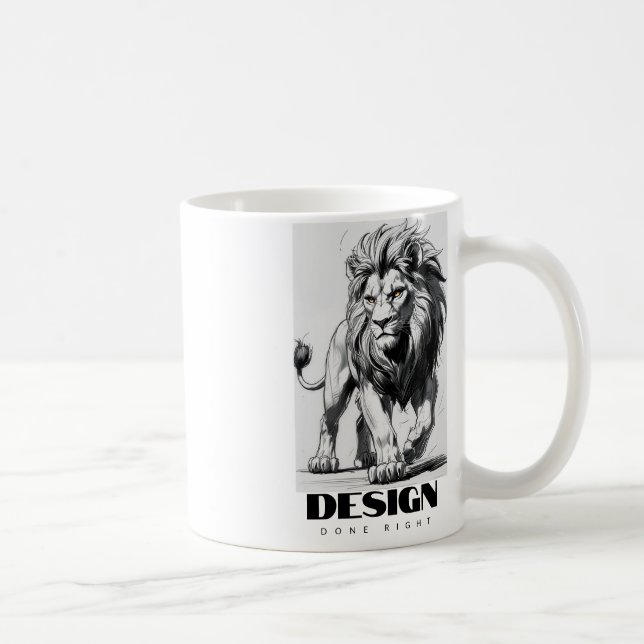 CANECA DE CAFÉ LEÃO DESENHADO (Direita)